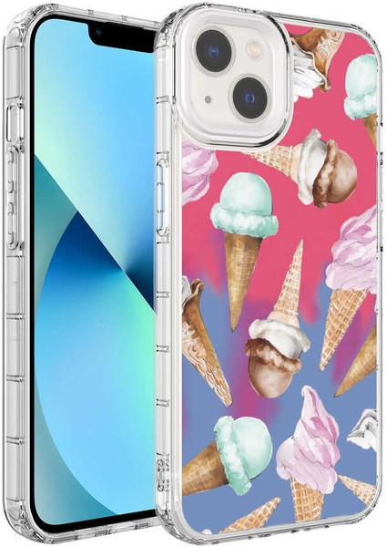 Apple iPhone 14 Plus Kılıf Kamera Korumalı Renkli Desenli Sert Silikon Korn Kapak-No9