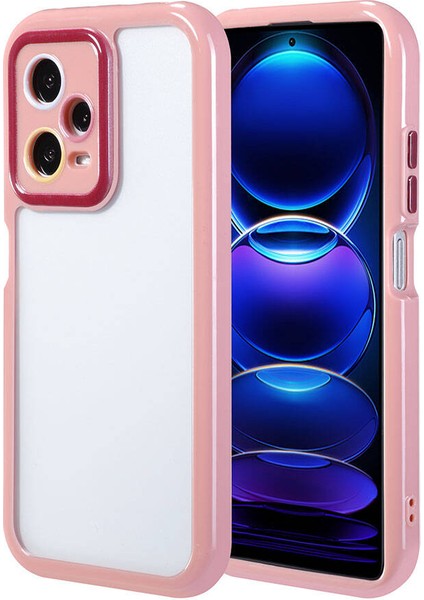 Xiaomi Redmi Note 12 Pro 5g Kılıf Kamera Korumalı Renkli Kenar ve Çerçeve Tasarımlı Vitamin Kapak-Mürdüm