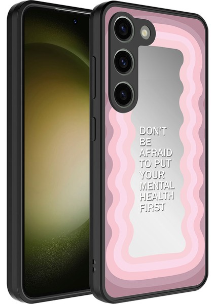 Galaxy S23 Kılıf Aynalı Desenli Kamera Korumalı Parlak Iksp Mirror Kapak-Ayna