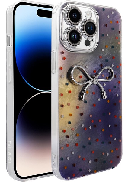 iPhone 14 Pro Max Kılıf Kamera Korumalı Figürlü Iksp Ponti Silikon Kapak - Lila