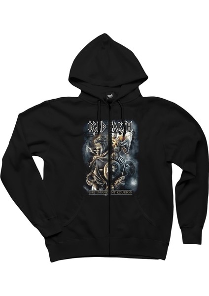 Iced Earth Siyah Fermuarlı Kapşonlu Sweatshirt