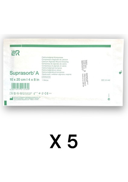 Suprasorb A Kalsiyum Aljinat Örtü 10 x 20 cm - Ref 20442 - 5 Adet