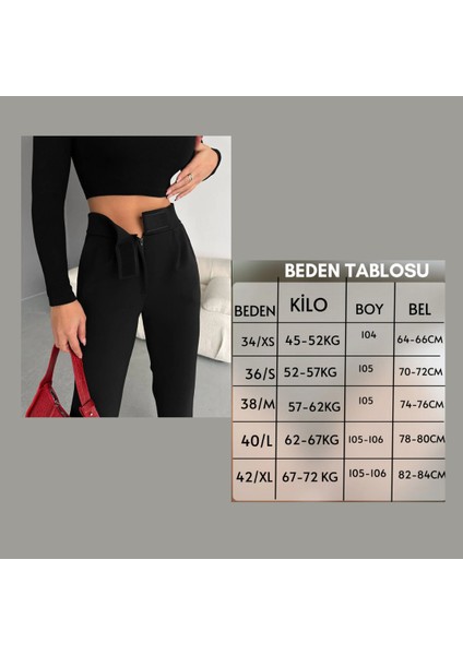 Kadın Yüksek Bel Beli Lastikli Cırtlı Palazzo Pantolon Plazzo Ispanyol Bol Paça Tok Kumaş Pantolon fırsatları