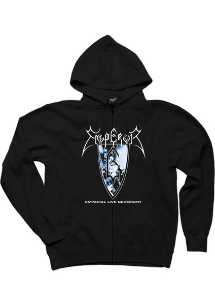 Emperor Emperial Live Ceremony Siyah Fermuarlı Kapşonlu Sweatshirt