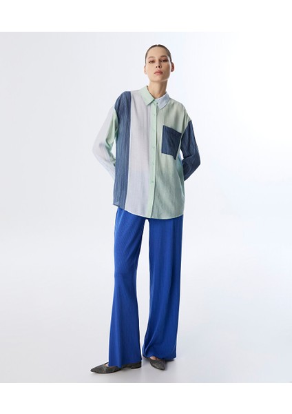 Dokulu Colorblock Gömlek TS1250025222089