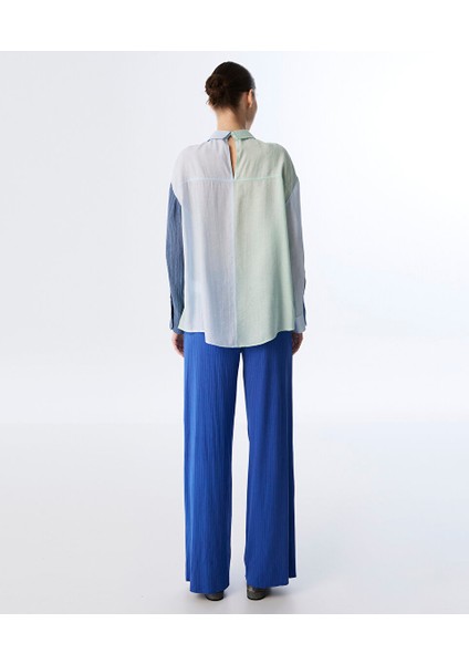 Dokulu Colorblock Gömlek TS1250025222089