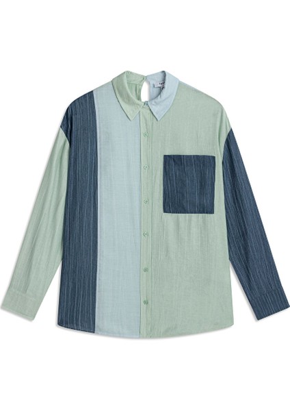 Dokulu Colorblock Gömlek TS1250025222089