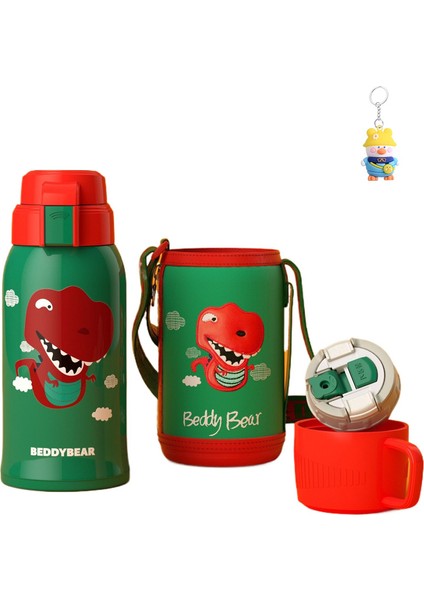 Bardak Ayı 3D Çocuk Ev Termos Bardak Retro Karikatür 316 Paslanmaz Çelik Öğrenci Büyük Kapasiteli Bardak (Yurt Dışından)