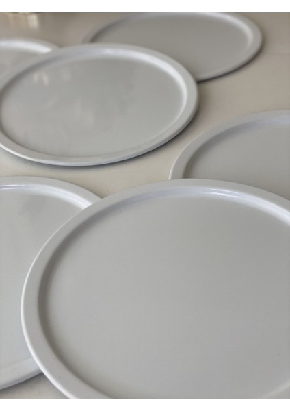 Dekoratif Beyaz Renk 6 Lı Servis ve Sunum Tepsisi Düz Parlak Model modelleri