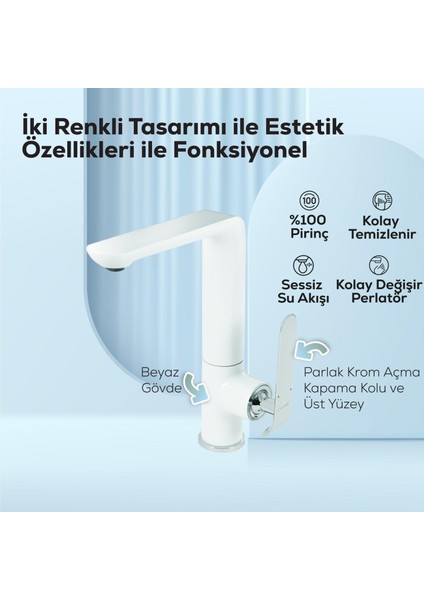 Bloom Mutfak Armatürü Beyaz fırsatları