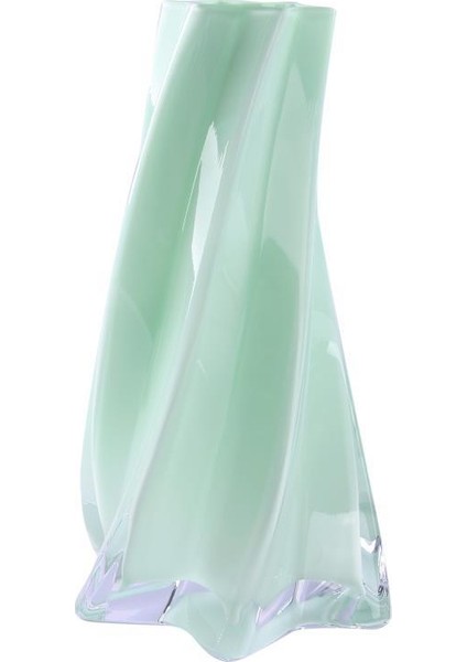 Denizli Cam El Yapım Vizon Yeşil Vazo 32 cm