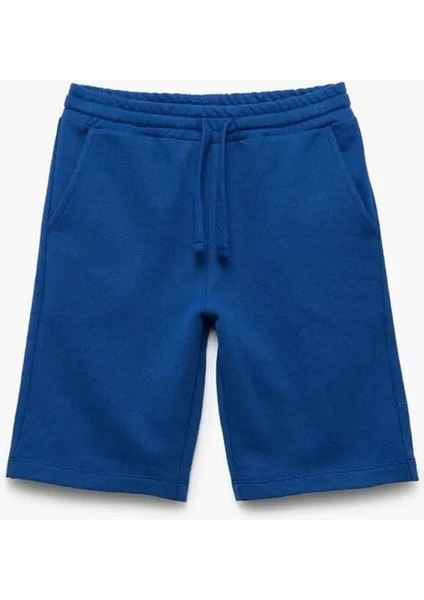 Beli Bağcıklı Cep Detaylı Saks Erkek Çocuk Şort 5SKB40148TK