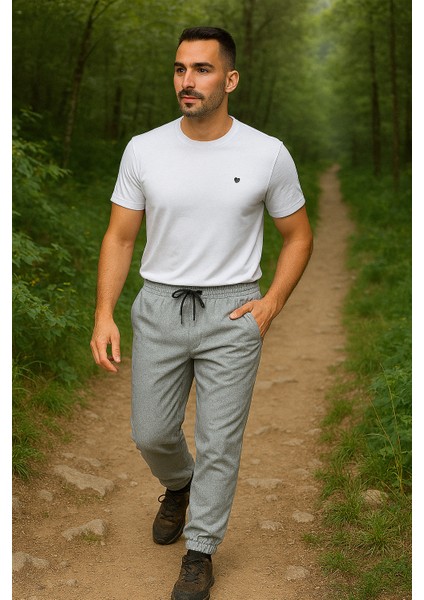 TrekFlex Erkek Gri Jogger Pantolon