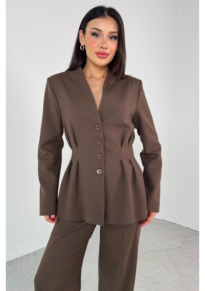 TKM-03708 Mürdüm Pensli Düğmeli Ceket Pantolon Casual Takım fiyatları