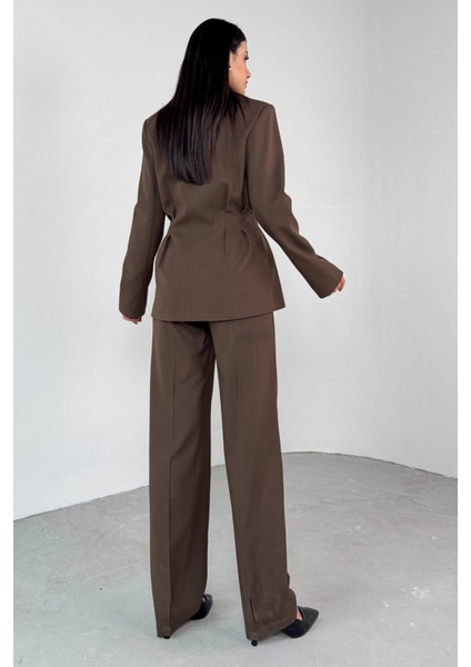 TKM-03708 Mürdüm Pensli Düğmeli Ceket Pantolon Casual Takım fırsatları