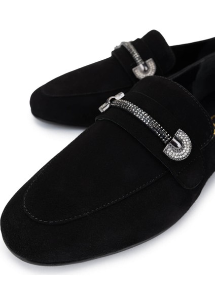 Kadın Siyah Süet Loafer Ayakkabı 1105 5371 Bn Ayk Y25 Sıyah Suet modelleri