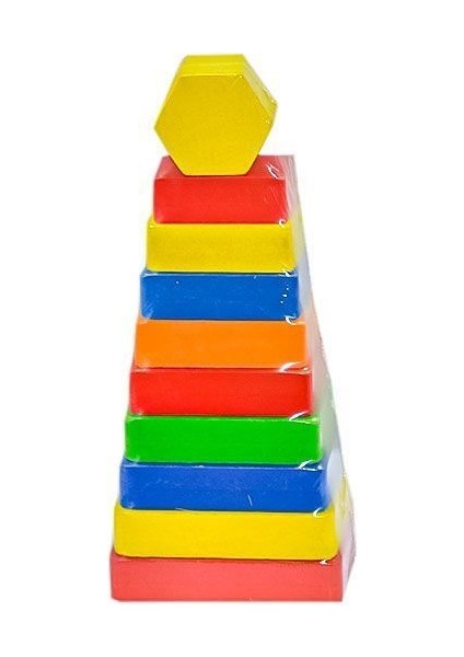 ONY-393 Ahşap Dikdörtgen Renkli Kule - Onyıl Oyuncak