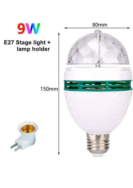 Rgb Renkli LED Döner Başlıklı Disko Topu Ampul 3W Priz Duy Dahil E27 Düğün Dernek Eğlence Dans Disko Show Için Flaş 0801