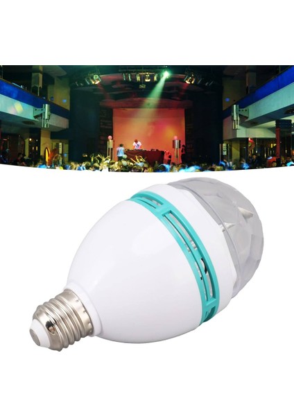 Rgb Renkli LED Döner Başlıklı Disko Topu Ampul 3W Priz Duy Dahil E27 Düğün Dernek Eğlence Dans Disko Show Için Flaş 0801
