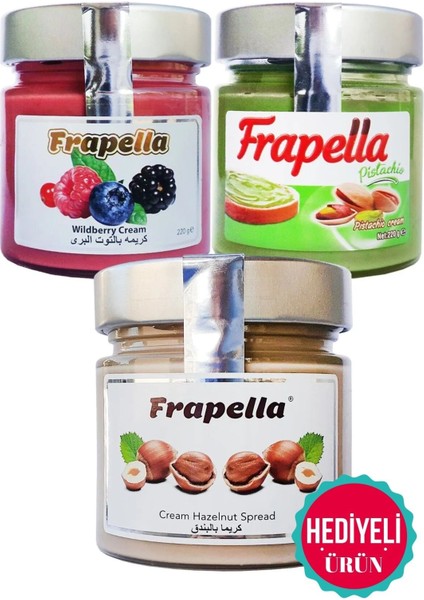 Fındık Kreması, Antepfıstık Kreması, Orman Meyvesi Kreması, 3 Adet x 220 gr