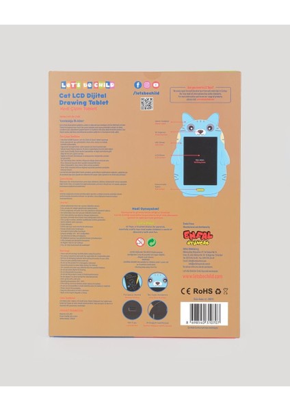 Sevimli Kedi Dijital Çizim Tableti 8,5 inç