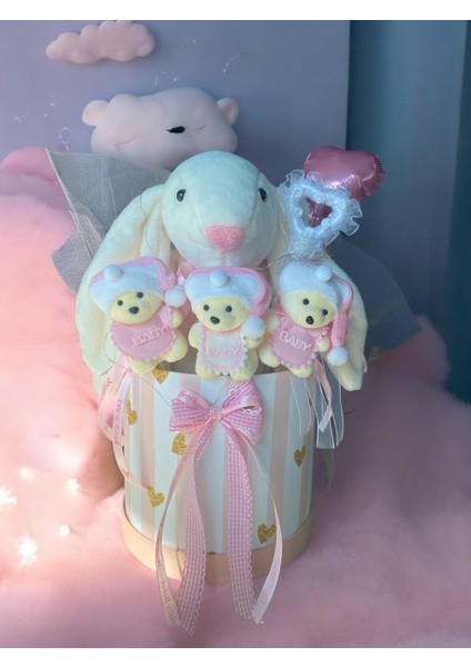 LED Işıklı Özel Kutuda Uyku Arkadaşı Bunny Peluş Tavşan ile Yeni Doğan Hediye Seti- Babyshower ,yenidoğan Hediyesi fiyatları