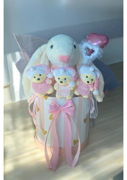 LED Işıklı Özel Kutuda Uyku Arkadaşı Bunny Peluş Tavşan ile Yeni Doğan Hediye Seti- Babyshower ,yenidoğan Hediyesi fırsatları