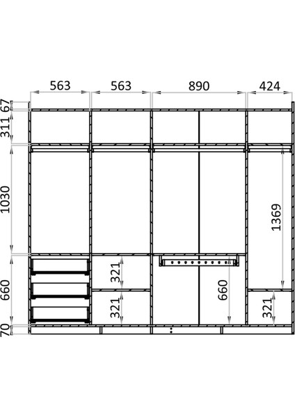 Hera Sürgü Kapaklı Gardırop - 260 cm modelleri