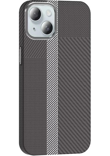 Apple Iphone 15 Kılıf Magsafe Şarj Karbon Fiber Görünümlü Hafif Sağlam Lopard Gros Kapak Telefon Kılıfı