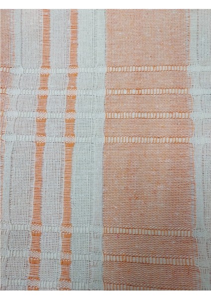 Pamuklu Kolsuz Koltuk Örtüsü (180 x 220)-TURUNCU Krem