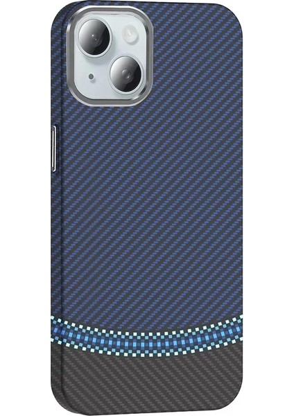 Apple Iphone 15 Kılıf Magsafe Şarj Karbon Fiber Görünümlü Hafif Sağlam Lopard Gros Kapak Telefon Kılıfı