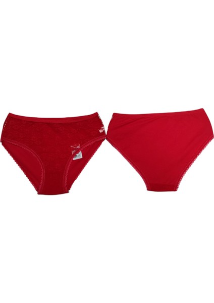 Kadın 3'lü Paket Önü Dantelli Külot Arkası Pamuk Düz Renk Külot Rahat ve Nefes Alan Iç Çamaşırı