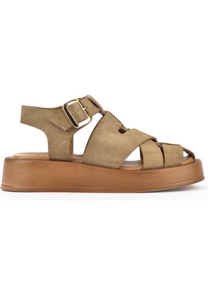 , Hakiki Deri Kadın Sandalet 1511033Z25013 Bej