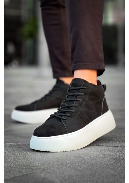 LE10 Bağcıklı Erkek Yüksek Taban Ithal Süet Siyah Spor Bot fiyatları