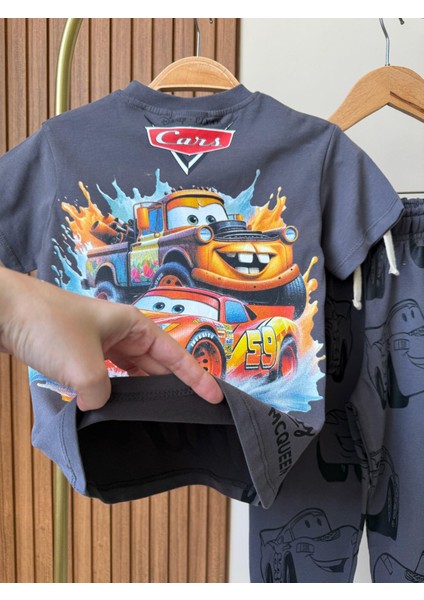Erkek Çocuk Pamuklu Antrasit Cars Temalı Takım - Lightning Baskılı Eşofman Altı fırsatları