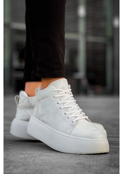 LE10 Bağcıklı Erkek Yüksek Taban Ithal Gri Süet Spor Bot fiyatları