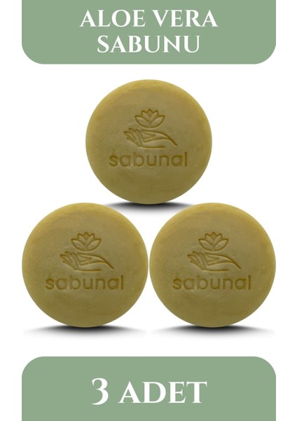 Aloe Vera Sabunu - Nemlendirici ve Yatıştırıcı Bitkisel Sabun 3 Adet