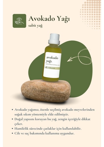 Avokado Yağı 50 ml - Kuru Ciltler İçin Nemlendirici Yağ