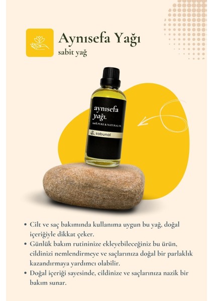 Aynısefa Yağı 100 ml - Katkısız Doğal Cilt Bakım Yağı