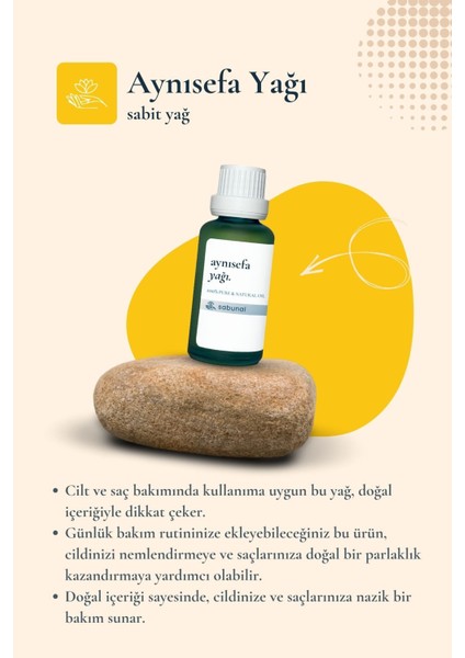 Aynısefa Yağı 30 ml - Katkısız Doğal Cilt Bakım Yağı