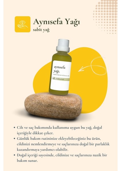 Aynısefa Yağı 50 ml - Katkısız Doğal Cilt Bakım Yağı