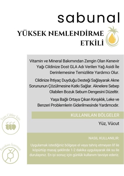 Kenevir Sabunu 2 Adet - Nemlendirici Cilt Bakım Sabunu