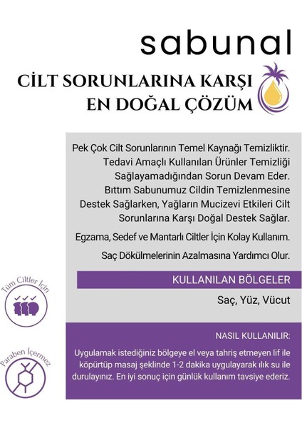 Bıttım Sabunu 4 Adet - Cilt Sorunlarına Yönelik, Yoğun Doğal Saç ve Cİlt Bakım Sabunu