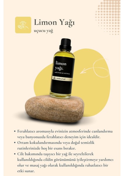 Limon Yağı 100 ml - Cilt Aydınlatıcı Bakım ve Aromaterapi Yağı