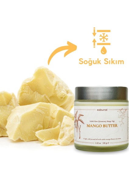 Mango Yağı - Soğuk Sıkım Ham İşlenmemiş Raw Virgin Mango Butter 100 gr