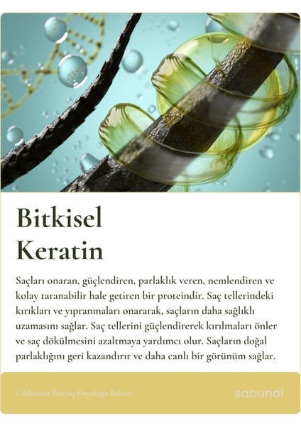 Bitkisel Keratin 30 ml -Saç Bakımı Şampuanlara Uygun Destekleyici İçerik
