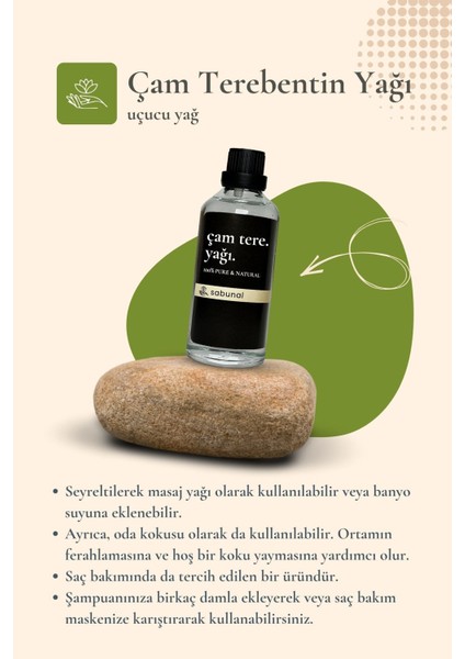 Çam Terebentin Yağı 100 ml - Saç ve Cilt Bakımı, Aromaterapi Uçucu Yağ