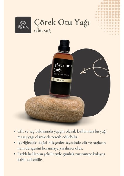 Çörek Otu Yağı 100 ml - Soğuk Sıkım Doğal Bakım Yağı