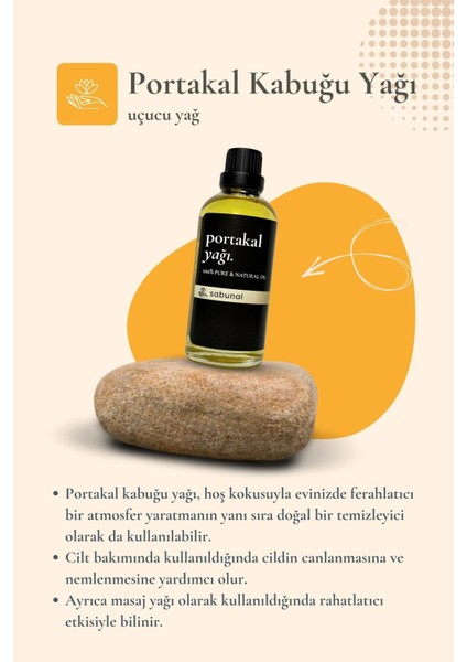 Portakal Kabuğu Yağı 100 ml Aromaterapi, Canlılık ve Anti-Aging Doğal Yağ