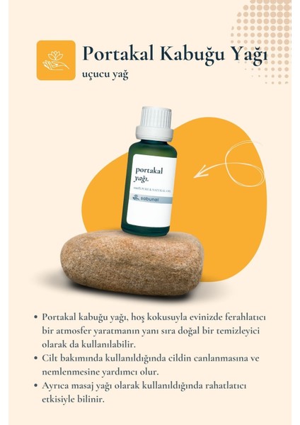 Portakal Kabuğu Yağı 30 ml Aromaterapi, Canlılık ve Anti-Aging Doğal Yağ